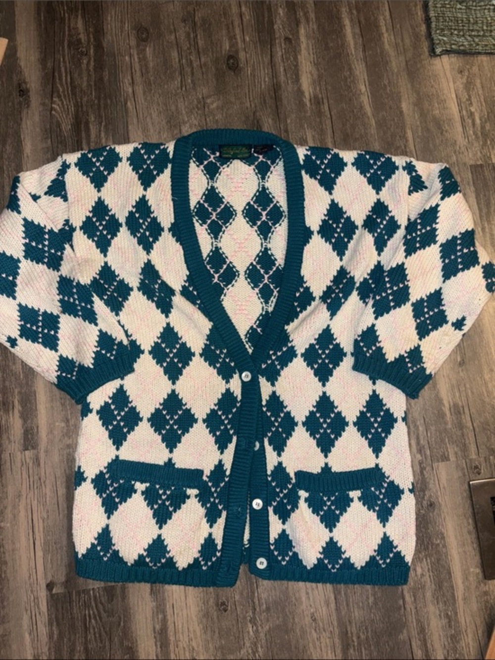 Vintage 90s argyle cardigan - woman’s medium 
D. Byford Ltd